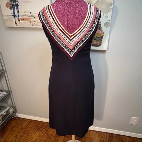 Carolina Herrera Navy Sleeveless Silk Midi Dress Women Size L, 10 - Picture 6 of 8